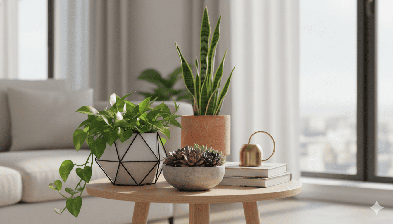 Stylish decorative plant arrangement